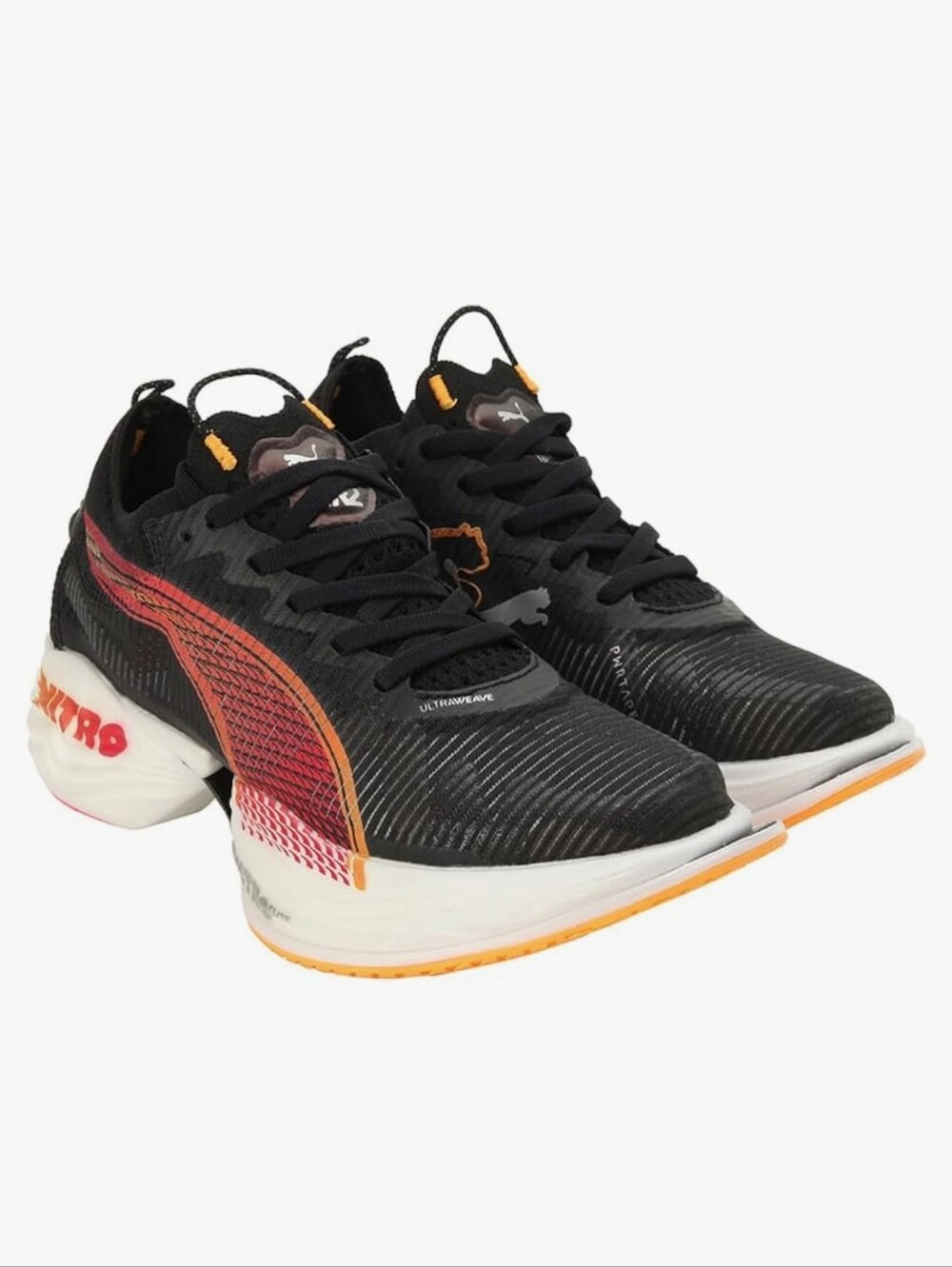 Puma Nitro PWRTAPE PWRPLATE Black and Red Gradient Running Sneakers
